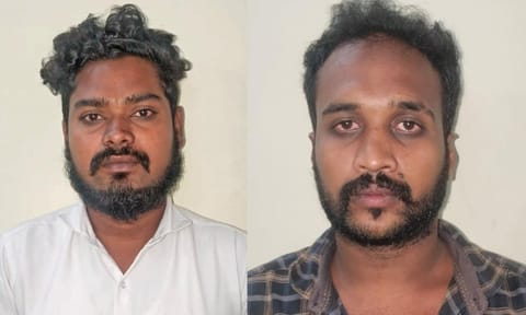Thanjavur police on Monday arrested two persons who had assaulted a private bus conductor&nbsp;