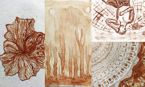 Artworks using menstrual blood by Sabaritha and Shruthi