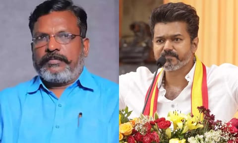 VCK leader Thol Thirumavalavan; TVK Chief Vijay