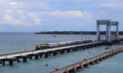Safety test of Newly built Pamban bridge (X)&nbsp;