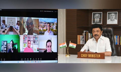 Chief Minister Stalin took part in the virtual meeting&nbsp;