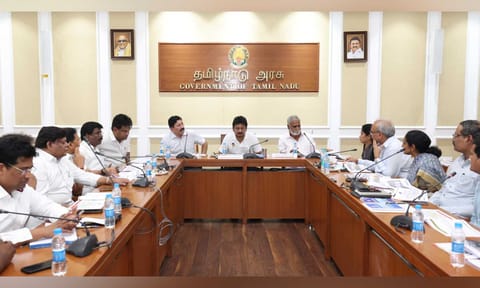 Dy CM Udhayanidhi Stalin on Friday conducted a review meeting with officials of various departments&nbsp;