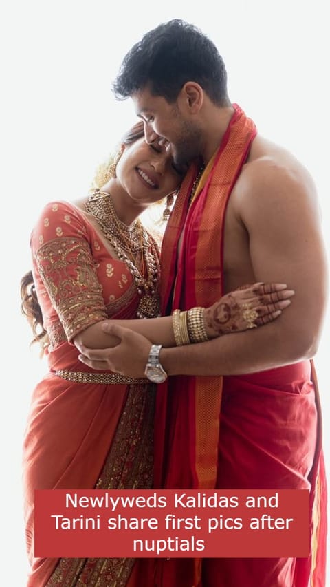 Newlyweds Kalidas and Tarini share first pics after nuptials
