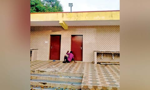 The public toilets along the renovated walkway near Chitlapakkam Lake