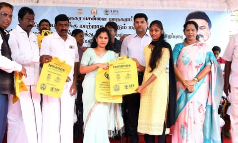 Mayor R Priya inaugurated the awareness campaign on Meendum Manjapai in the city&nbsp;
