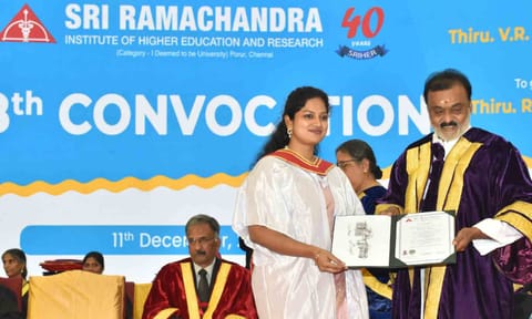 &nbsp;38th convocation of Sri Ramachandra Institute of Higher Education and Research