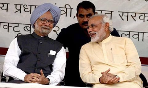 Prime Minister Narendra Modi shared a photo on X with former PM Manmohan Singh (X)&nbsp;