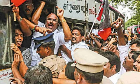 Former minister and senior AIADMK leader D Jayakumar arrested for staging protest (Maalaimalar)

