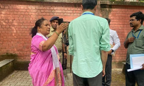 NCW member Mamta Kumari conducting a probe at the Anna University campus on Tuesday&nbsp;