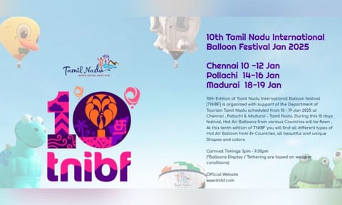 Poster of the 10th edition of the Tamil Nadu International Balloon Festival