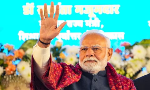 Prime Minister Narendra Modi during the foundation stone laying and inauguration ceremony of various development projects,&nbsp;in&nbsp;New&nbsp;Delhi (PTI)