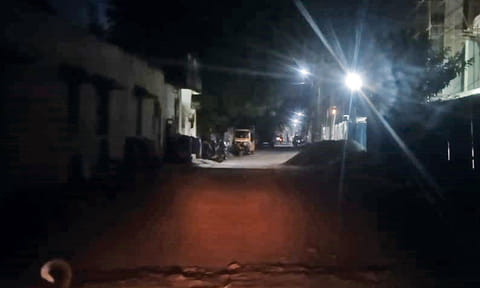 Balaji Street in Perungalathur in pitch darkness&nbsp;