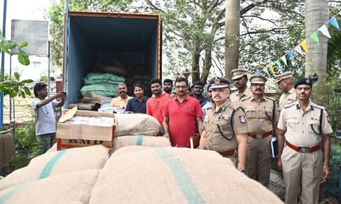 &nbsp;Prohibition Enforcement Wing of the Avadi City Police arrested three people and recovered 6.5 tonnes of gutkha products