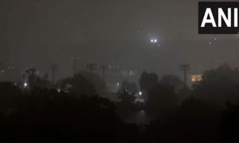 Visuals from Mahipalpur flyover (ANI)