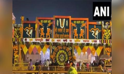 A large number of devotees visited the Ram Lalla idol consecration ceremony (ANI)