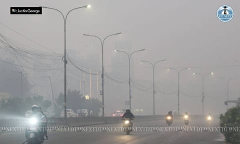 &nbsp;Smog engulfs the city following Bhogi celebrations (Justin George)
