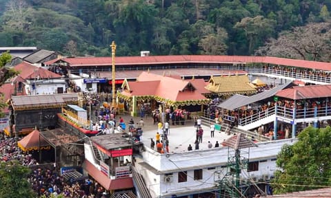 Devotees gather for 'Makara Jyothi darshan' at the Sabarimala temple (PTI)