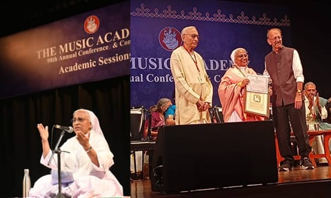 (L)Sr Margaret Bastin; Receiving the Musicologist Award 2024