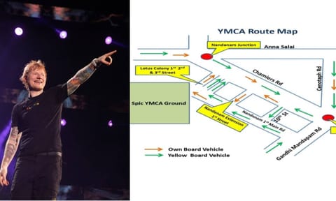 (L-R) Ed Sheeran; YMCA Route Map&nbsp;