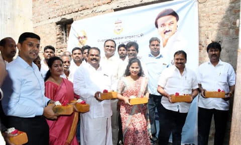 Mayor R Priya, laid the foundation stone for new development projects