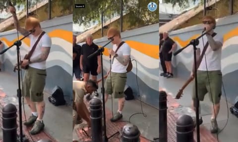 Bengaluru cops stop singer Ed Sheeran's surprise performance on Church Street&nbsp;