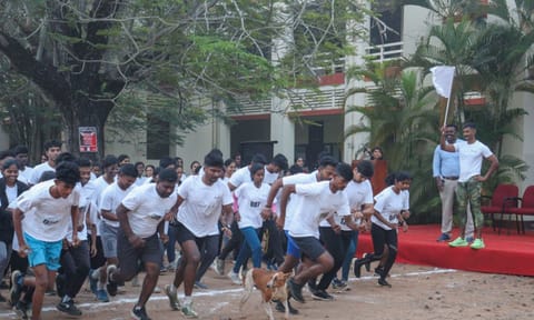 Drug awareness run was flagged off by&nbsp;Mr.&nbsp;Myilvaganan at Madras Christian College (Photo: Ashish P)