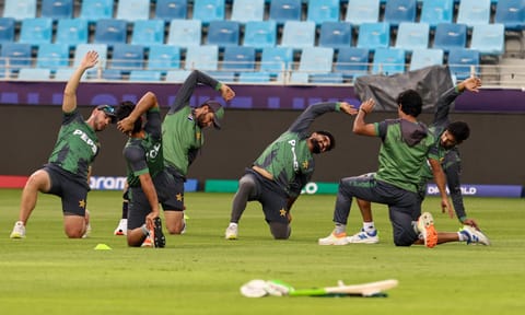 Pakistan players during a training session