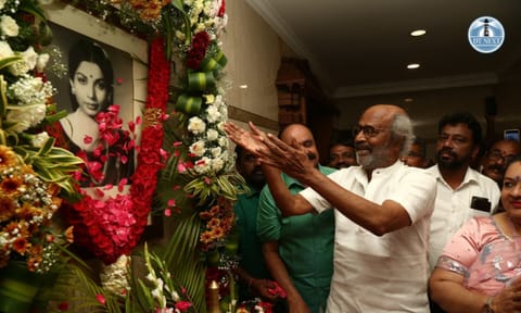 Rajinikanth paid floral tributes to the portrait of former CM J Jayalalithaa&nbsp;&nbsp;