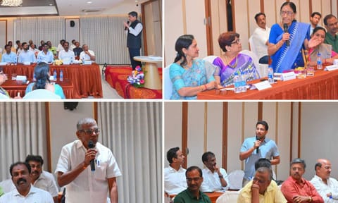 Governor RN Ravi during his interaction with a diverse group of leaders, including educationists, entrepreneurs, and students, in Tirunelveli (X)