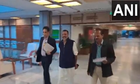 Committee's chairman Nishikant Dubey arrived for meeting (Photo/ANI)&nbsp;