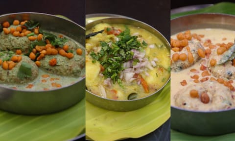 Railway chutney vadai, Kumbakonam Kadappa idli, Morkozhambu vadai