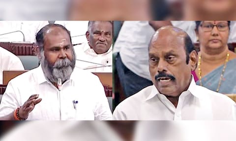 Deputy Leader of Opposition, R B Udhayakumar; PWD Minister EV Velu&nbsp;