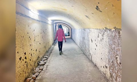 Bumpy surface of the subway at Perambur railway station&nbsp;
