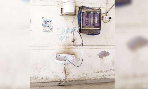 Drinking water facility which is not cleanly maintained in the college campus