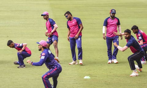 Rajasthan Royals (RR) during a practice session&nbsp; (PTI)