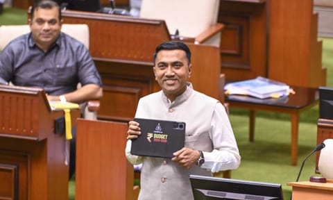 &nbsp;Goa Chief Minister Pramod Sawant during the presentation of the state Budge 2025-26 during the budget session (PTI)&nbsp;