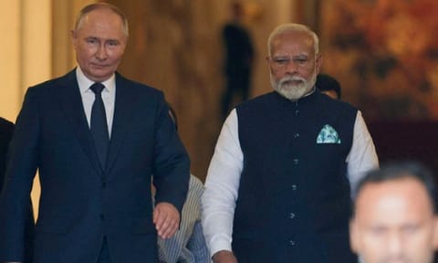 Prime Minister Narendra Modi and Russian President Vladimir Putin (Reuters)&nbsp;
