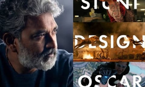 Director SS Rajamouli's "RRR" film poster