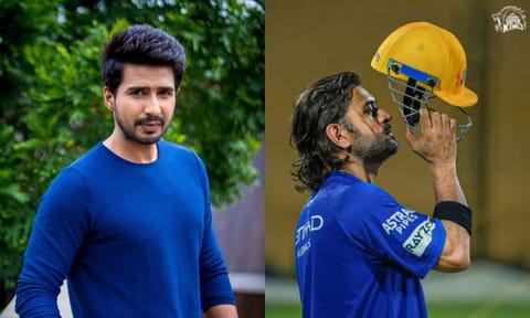 &nbsp;(L-R) Vishnu Vishal; MS Dhoni&nbsp;