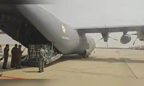 Indian Air Force's C-130J upon reaching the earthquake-hit Mandalay from Delhi carrying 16 tonnes of essential humanitarian aid, rice and other essential food items, in Mandalay, Myanmar (PTI)
Read more at:
https://economictimes.indiatimes.com/news/defence/iaf-responds-to-reports-of-gps-spoofing-in-myanmar-says-crew-took-all-due-precautions/articleshow/120285427.cms?utm_source=contentofinterest&amp;utm_medium=text&amp;utm_campaign=cppst