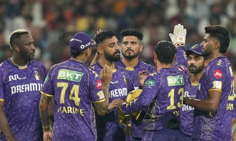 Still of KKR players during a match in IPL 2025 (PTI)