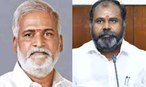 Deputy LOP RB Udhayakumar and HR &amp; CE Minister PK Sekarbabu&nbsp;