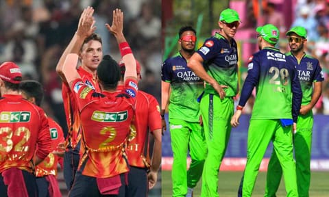 Punjab Kings and Royal Challengers Bengaluru players (PTI)