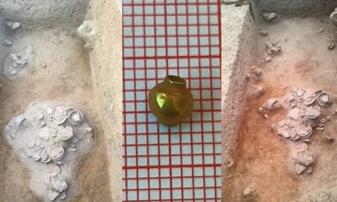 Archaeological Survey of India (ASI) unearthed a golden bead and broken clay pots&nbsp;