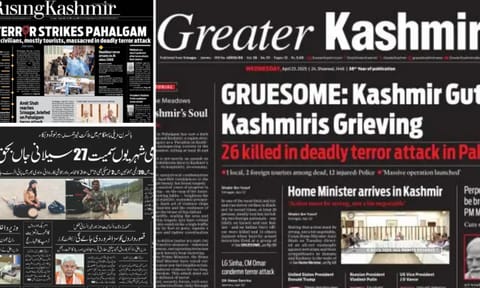 Kashmir newspapers print front page black to protest Pahalgam terror attack (PTI)