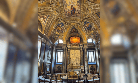 Interiors of the Santa Maria Maggiore Church, or the Basilica of Saint Mary Major, where Pope Francis will be laid to rest on Saturday, in Rome, Italy, Tuesday, April 22, 2025 (PTI)&nbsp;