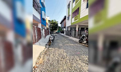 Viduthalai Nagar 1st street filled with mud and gravel&nbsp;