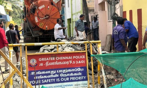 Drainage line construction begins in Kottivakkam&nbsp;