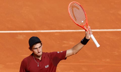 &nbsp;Matteo Arnaldi celebrates after the win