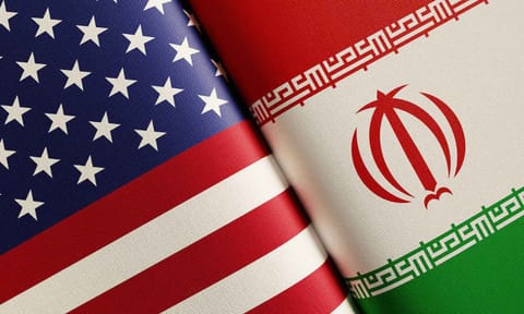 Flags of US and Iran&nbsp;